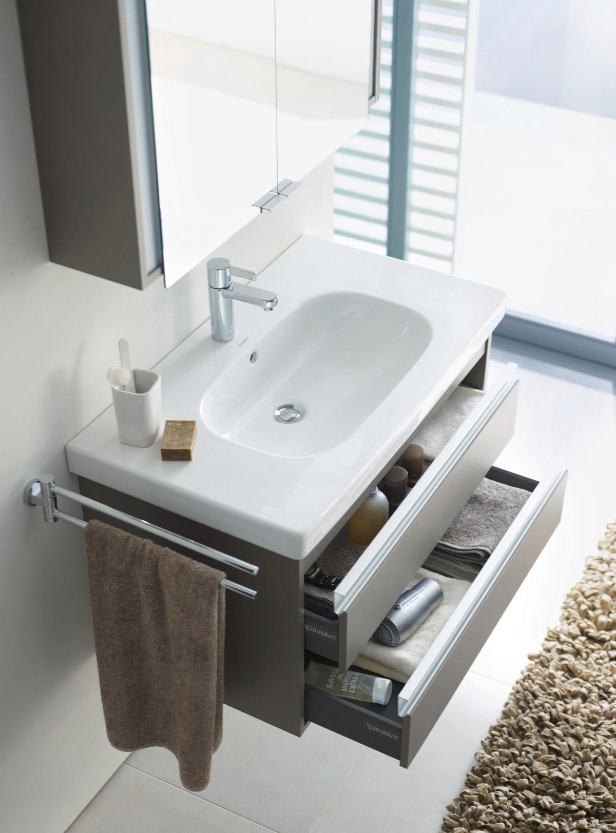 DURAVIT Waschtischunterbau Ketho wandhängend 800 mm, 2 Schubkästen, weiß matt, für D-Code 034285