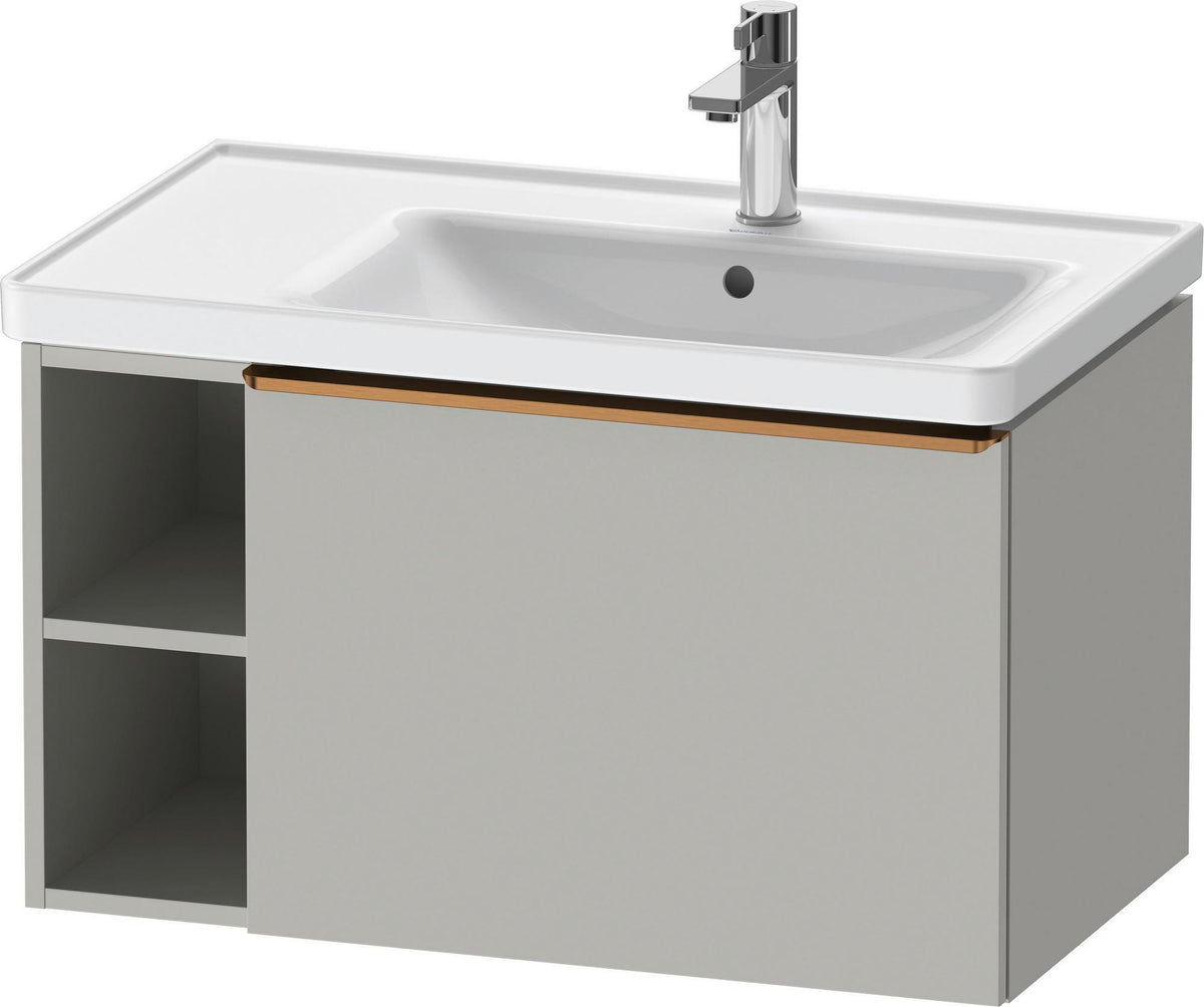 DURAVIT D-Neo Waschtischunterbau 784 mm wandhängend mit 1 Auszug und 2 offenen Fächern in Betongrau Matt