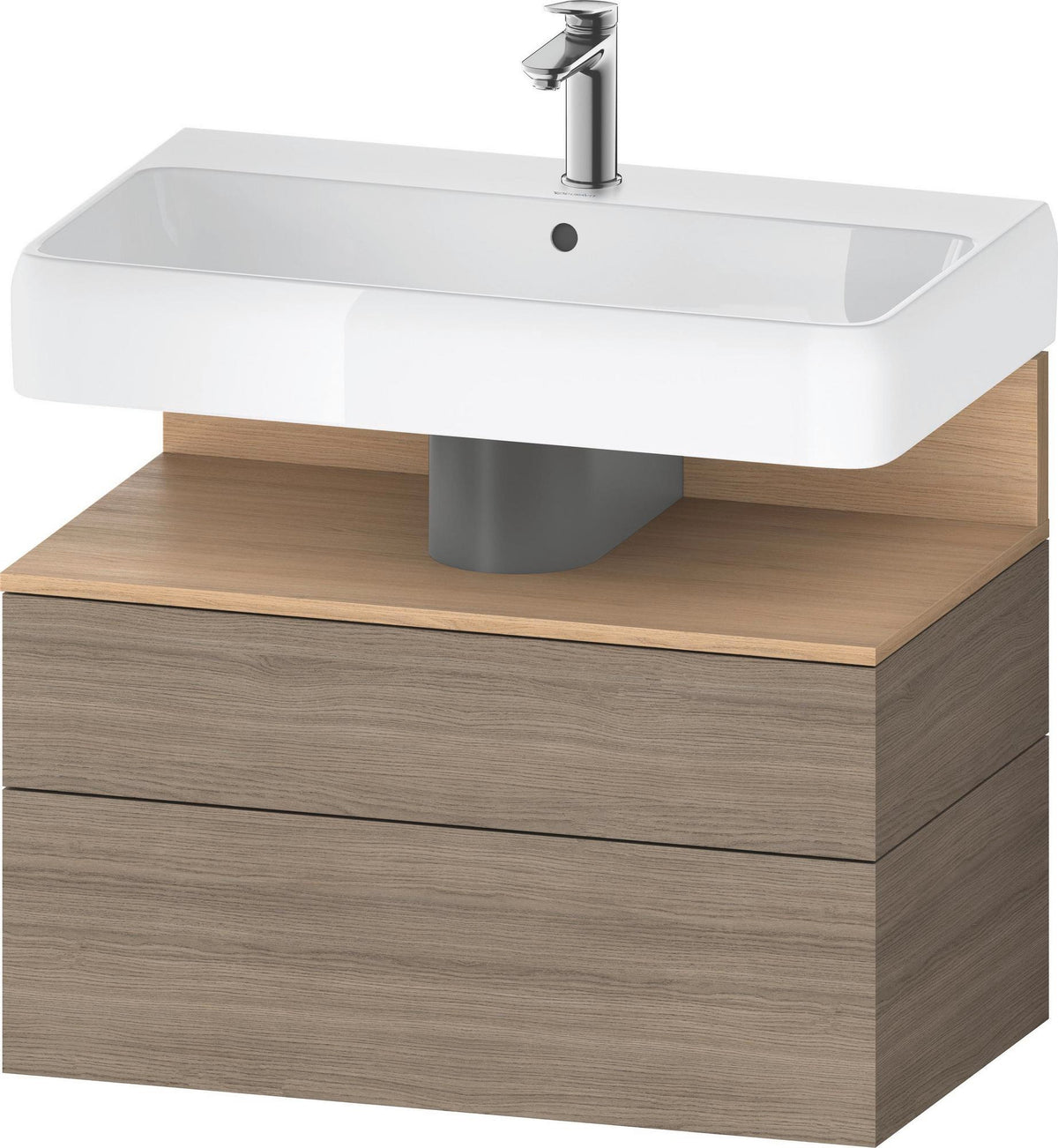 Duravit Qatego Waschtischunterbau 790 mm Weiß Hochglanz mit LED-Nischenbeleuchtung