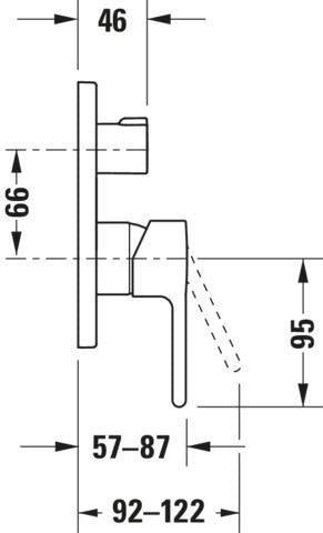 Duravit B.2 Einhebel-Brausemischer Unterputz Chrom mit Keramikmischsystem und Umstellventil