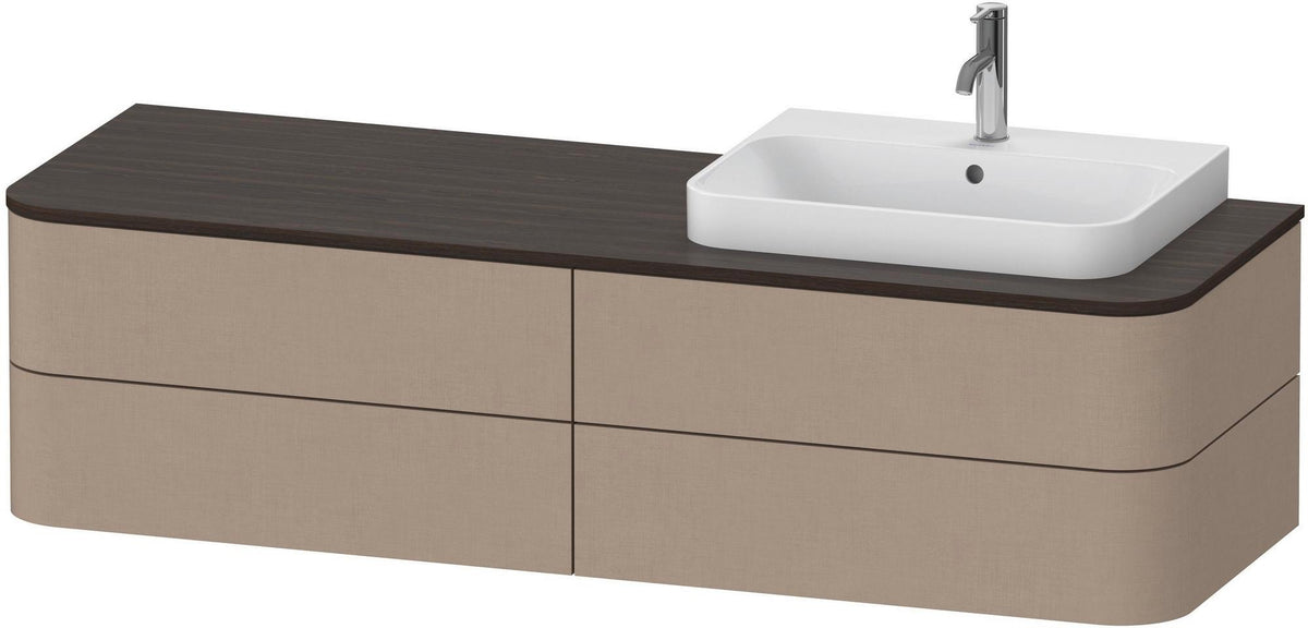 DURAVIT Happy D.2 Konsolenwaschtischunterbau taupe supermatt 1600 mm mit Tip-On Technik und LED Innenbeleuchtung