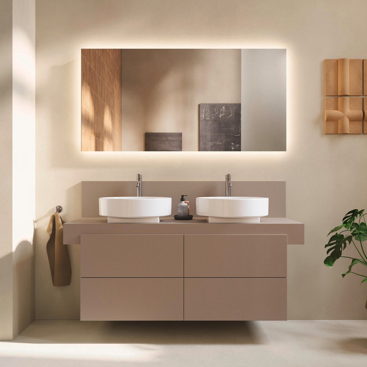 DURAVIT Licht & Spiegel Wandspiegel 1200x700 mm mit Heizung, LED und Sensorschalter – Weiß