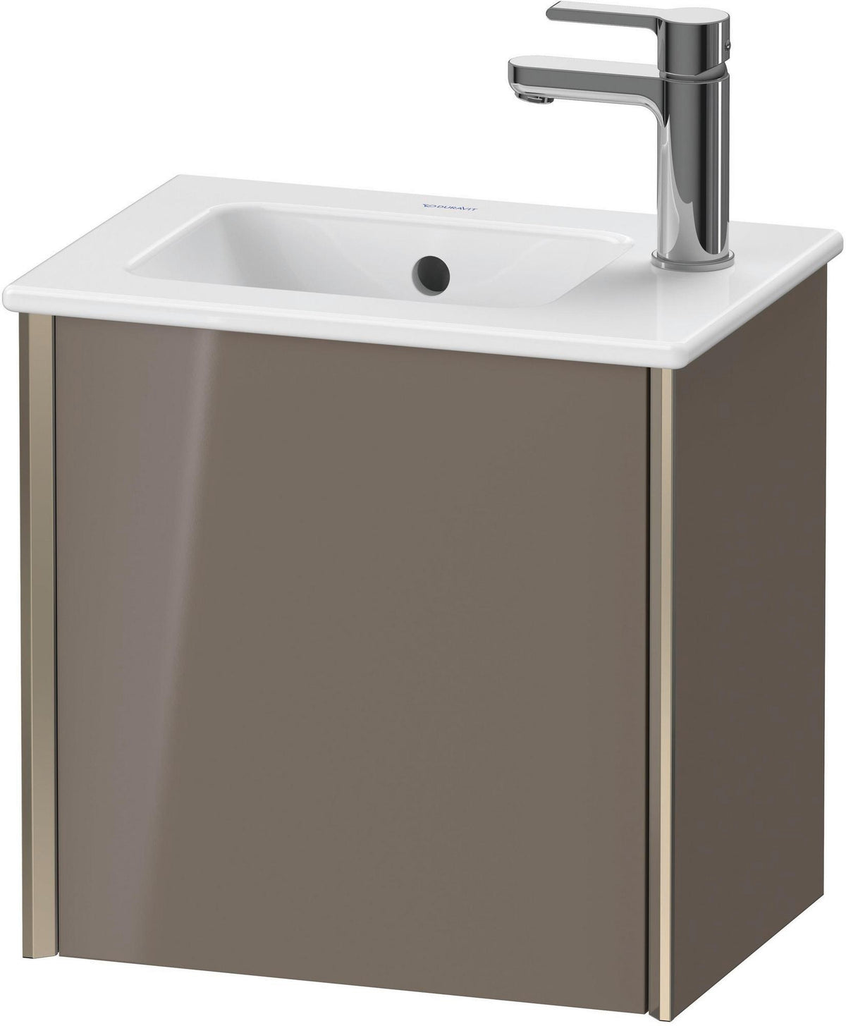 Duravit XViu Waschtischunterbau wandhängend, 1 Tür, 410 mm, dolomiti grey hochglanz, rechts