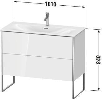 Duravit XSquare Waschtischunterbau 1010 mm mit 2 Auszügen in Steingrau-Matt