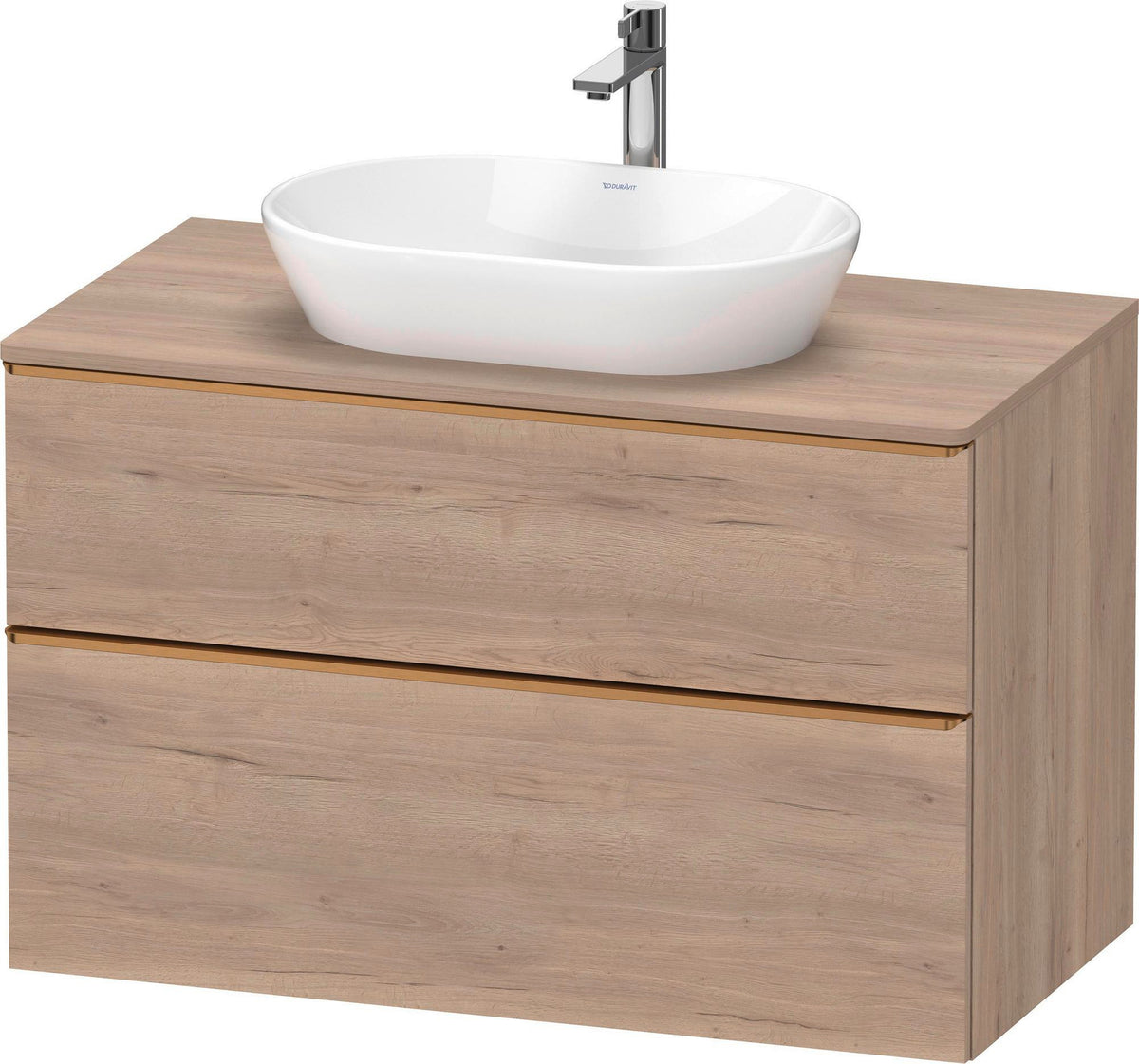 Duravit D-Neo Konsolenwaschtischunterbau 1000 mm Eiche Terra Matt mit Auszug