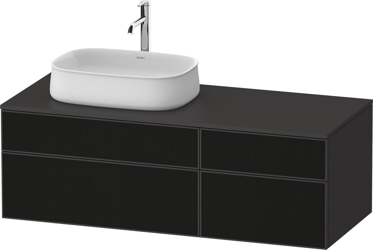 DURAVIT Zencha Konsolen-Waschtischunterbau 1300 mm Eiche Anthrazit mit 2 Auszügen