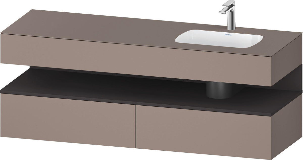 DURAVIT Qatego Einbauwaschtisch mit Konsolenwaschtischunterbau 1600 mm Weiß Matt