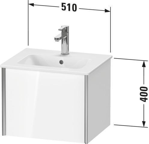 Duravit Waschtischunterbau XViu 400 mm mit Auszug, Prof. Champagner Matt