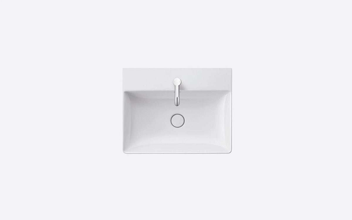 Duravit DuraSquare Waschtisch 600 mm weiß mit Hahnloch ohne Überlauf für Wandmontage