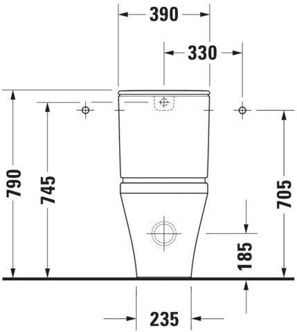 DURAVIT DuraStyle Stand-Tiefspül-WC 705x370mm mit WonderGliss, Abgang Vario, weiß