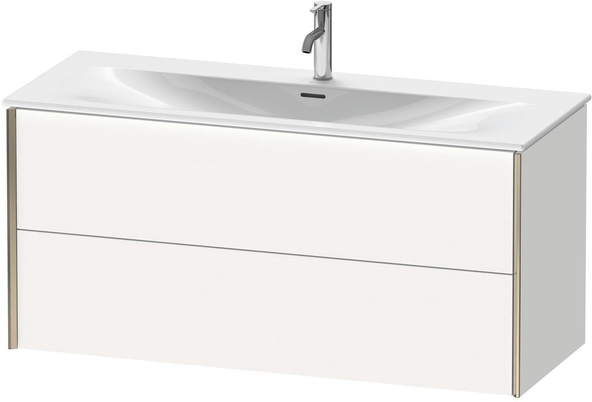 DURAVIT XViu Waschtischunterbau wandhängend 1210 mm, 2 Schubkästen, weiß matt – ohne Griff, mit Tip-On-Technik
