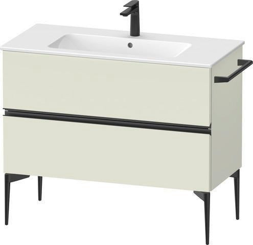 Duravit Sivida Waschtischunterbau 1010 mm bodenstehend, 2 Schubkästen, Soft-Close, Weiß Matt/Chrom