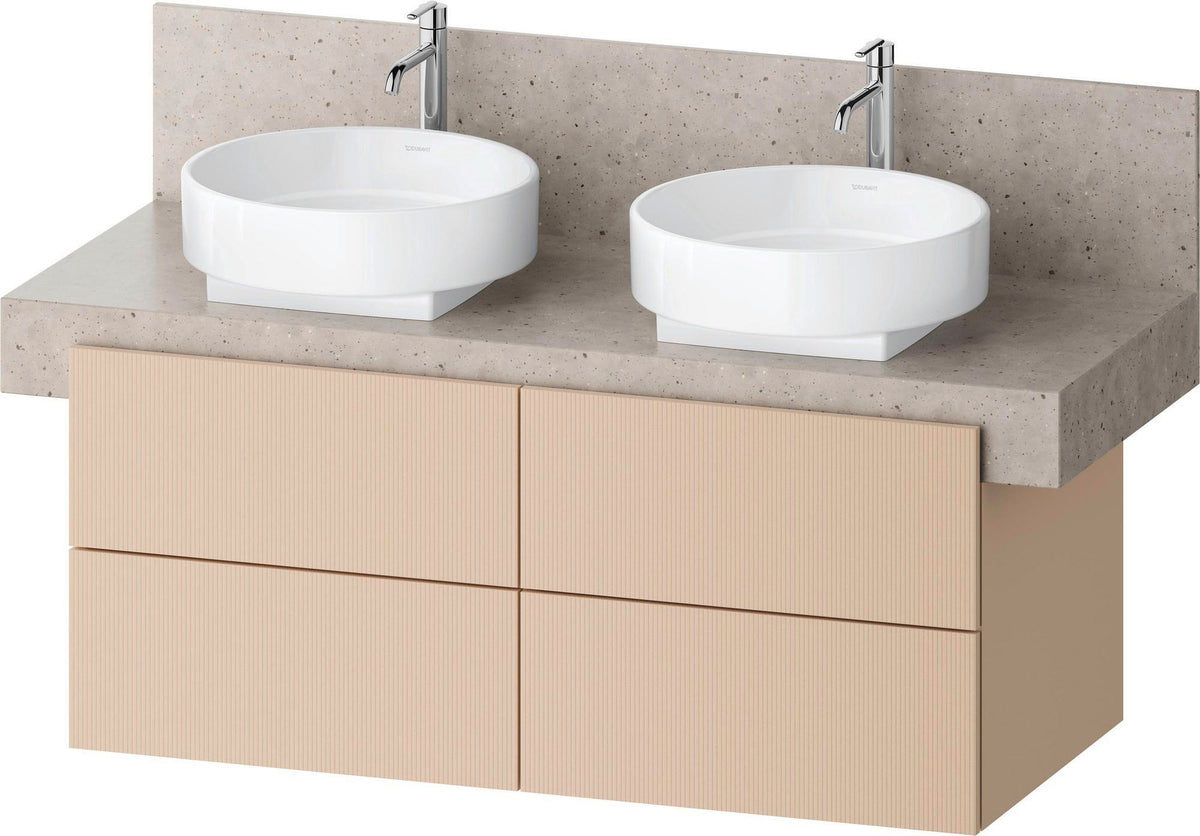 DURAVIT Balcoon Konsolenwaschtischunterbau 1200 mm mit 4 Schubkästen, Tip-on & Soft-Close, Eiche Elfenbein