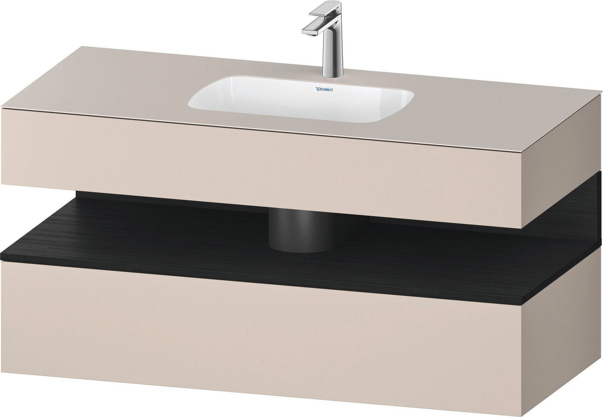 DURAVIT Qatego Studio F. A. Porsche Einbauwaschtisch mit Konsolenwaschtischunterbau 1200 mm Weiß Matt