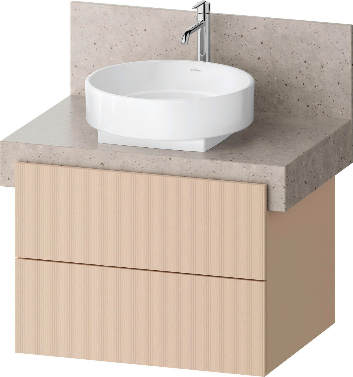 Duravit Balcoon Konsolenwaschtischunterbau 700 mm mit 2 Schubkästen in Sandbeige/Eiche-Elefenbein