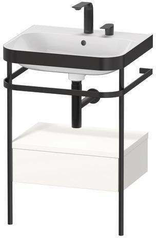 Duravit Waschtischset HAPPY D.2 PLUS 575x490mm ein Hahnloch taupe supermatt