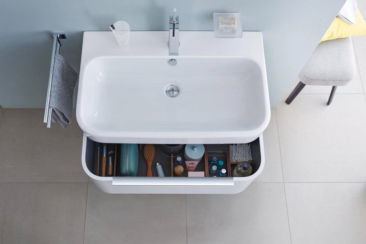 Duravit Happy D.2 Möbelwaschtisch 800 mm mit Überlauf, 1 Hahnloch, weiß – wandhängend