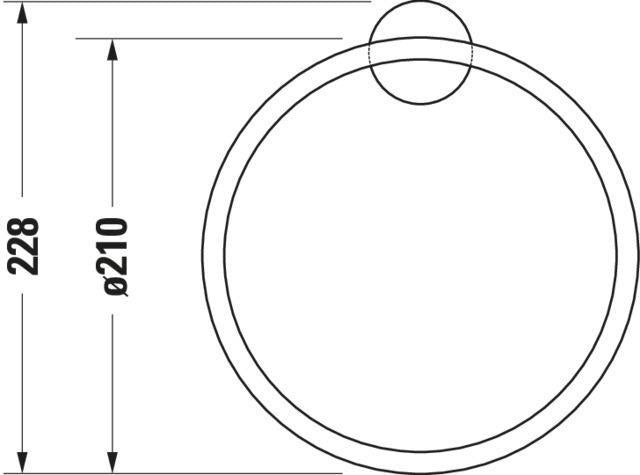 DURAVIT Starck T Handtuchring Chrom 210 mm – Schwenkbar, Verdeckte Befestigung, Rostfreier Stahl
