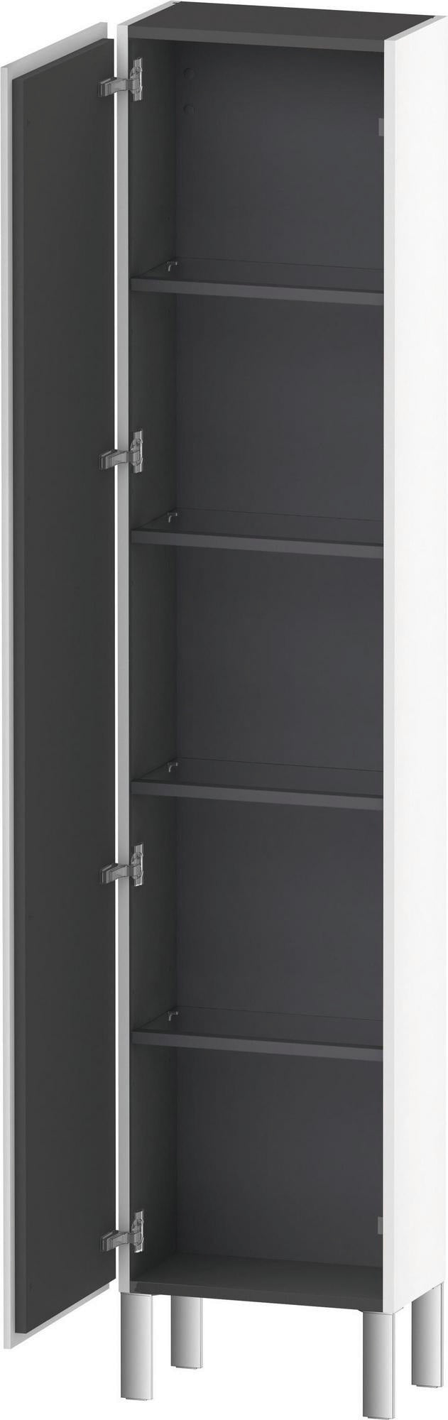 DURAVIT Hochschrank L-Cube 243x400x1760mm, 1 Tür links, weiß matt – Soft-Close, 4 Glasböden