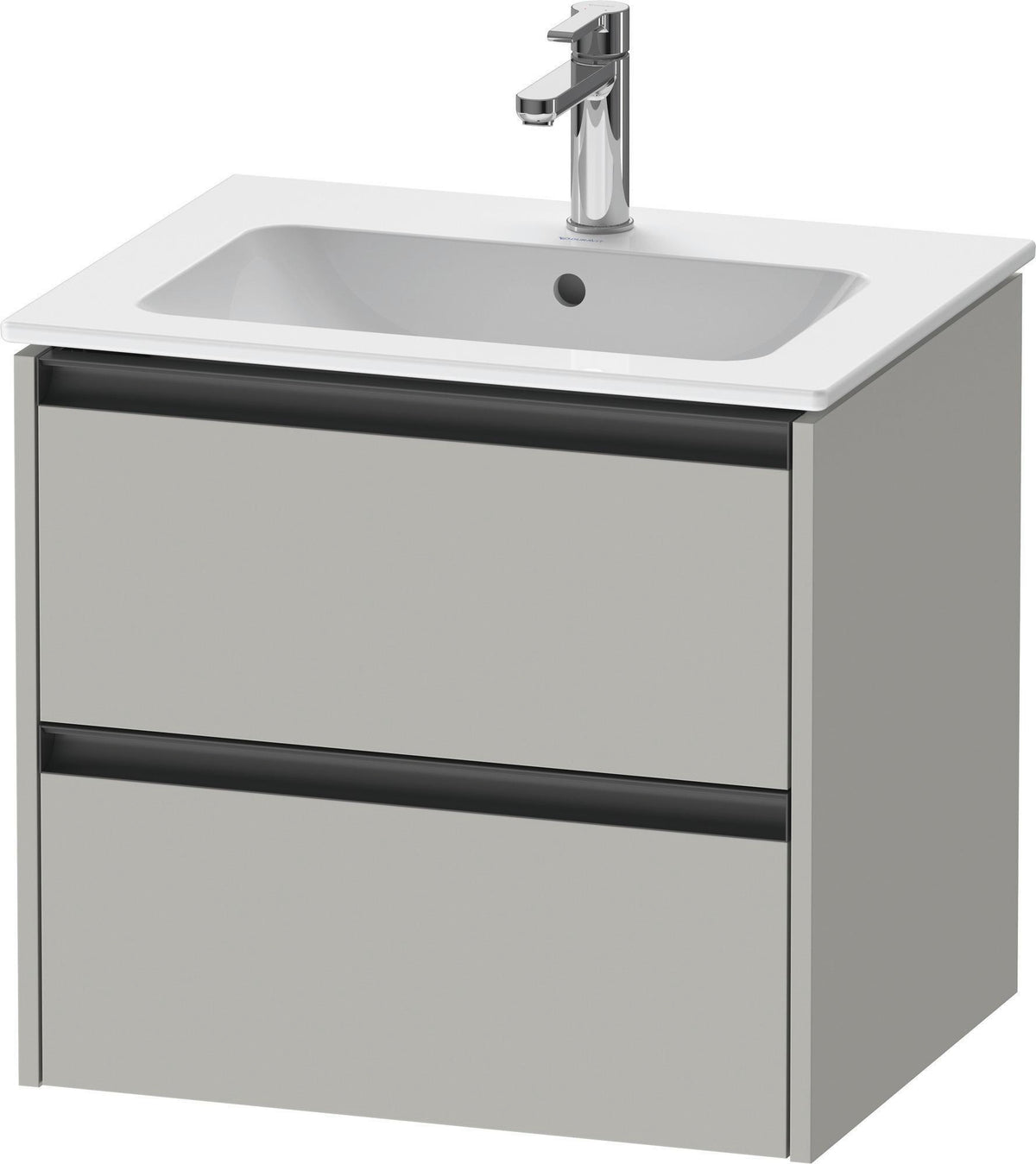 DURAVIT Ketho.2 Waschtischunterbau 610 mm betongrau matt mit 2 Schubkästen und Soft-Close