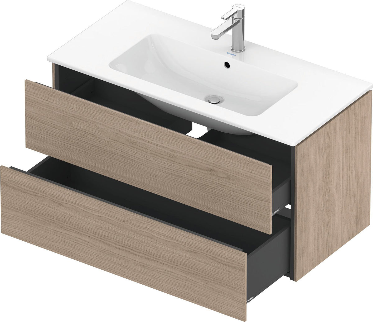 DURAVIT L-Cube Waschtischunterbau wandhängend 1020 mm Amerikanisch Nussbaum 2 Schubkästen
