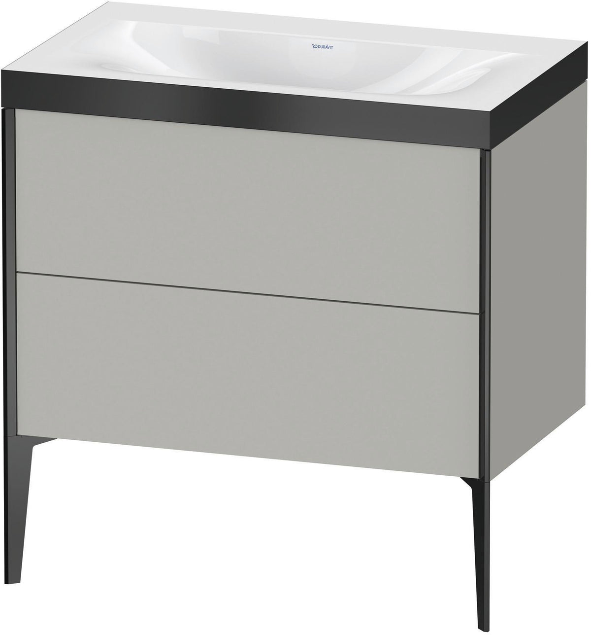 Duravit XViu c-bonded Waschtischset bodenstehend 800 mm mit 2 Auszügen, Push-Open und Soft-Close