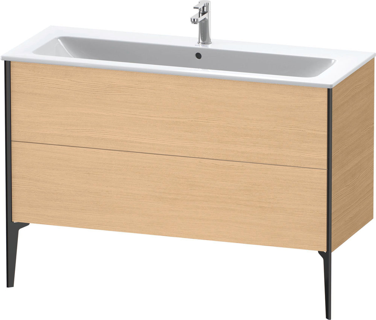 DURAVIT XViu Waschtischunterbau bodenstehend 1210 mm, 2 Auszüge, champagner matt/weiß matt