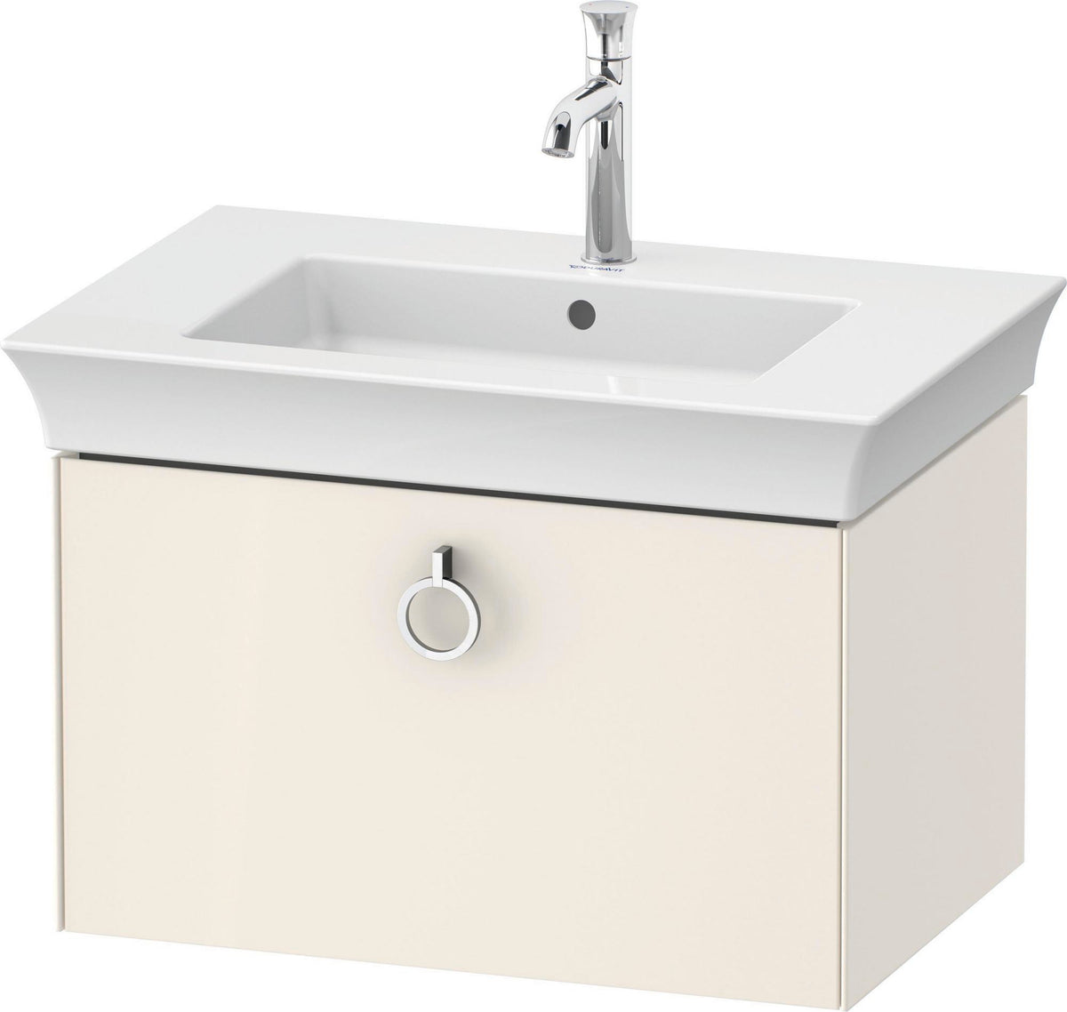Duravit White Tulip Waschtischunterbau 684 mm, 1 Auszug, Nussbaum/Taupe, wandhängend