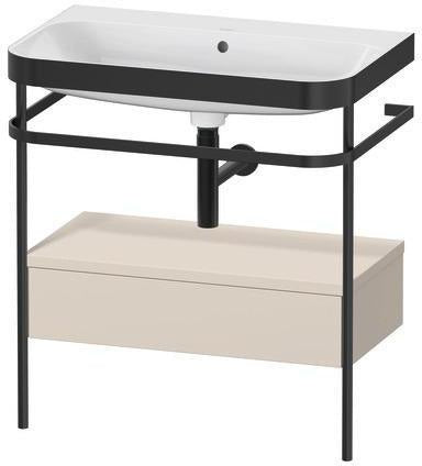 Duravit Waschtischset Happy D.2 Plus 775x490mm ein Hahnloch taupe supermatt