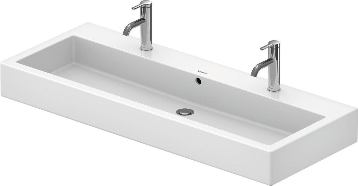 DURAVIT Waschtisch Vero 1200 mm mit Überlauf & Hahnlochbank – Weiß, WonderGliss