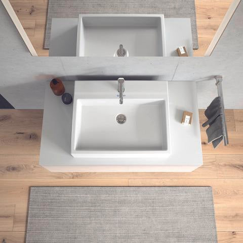 DURAVIT Aufsatzbecken Vero Air 600 mm mit Überlauf, Hahnlochbank und geschliffener Oberfläche in Weiß