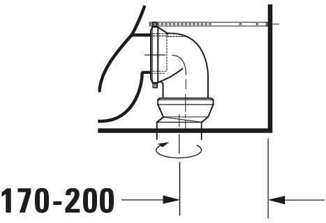 DURAVIT Stand-WC Kombi Starck 2, 725 mm, weiß – für SensoWash Dusch-WC