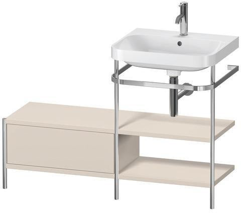 Duravit Happy D.2 Plus Waschtischunterbau 1200x490mm mit Metallkonsole, supermatt – bodenstehend, seitlicher Anbau links