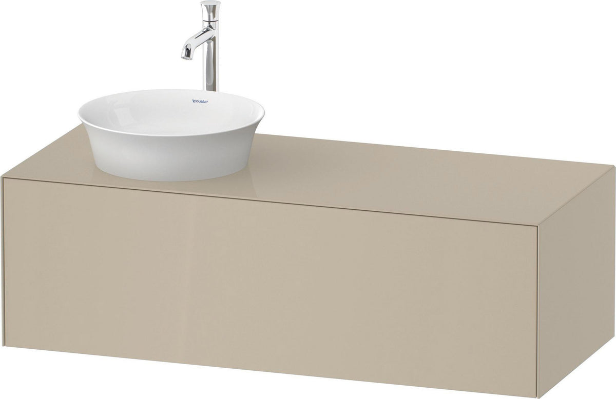 Duravit White Tulip Waschtischunterbau 1300 mm, 1 Auszug, weiß seidenmatt, mit Beleuchtung – Design Philippe Starck