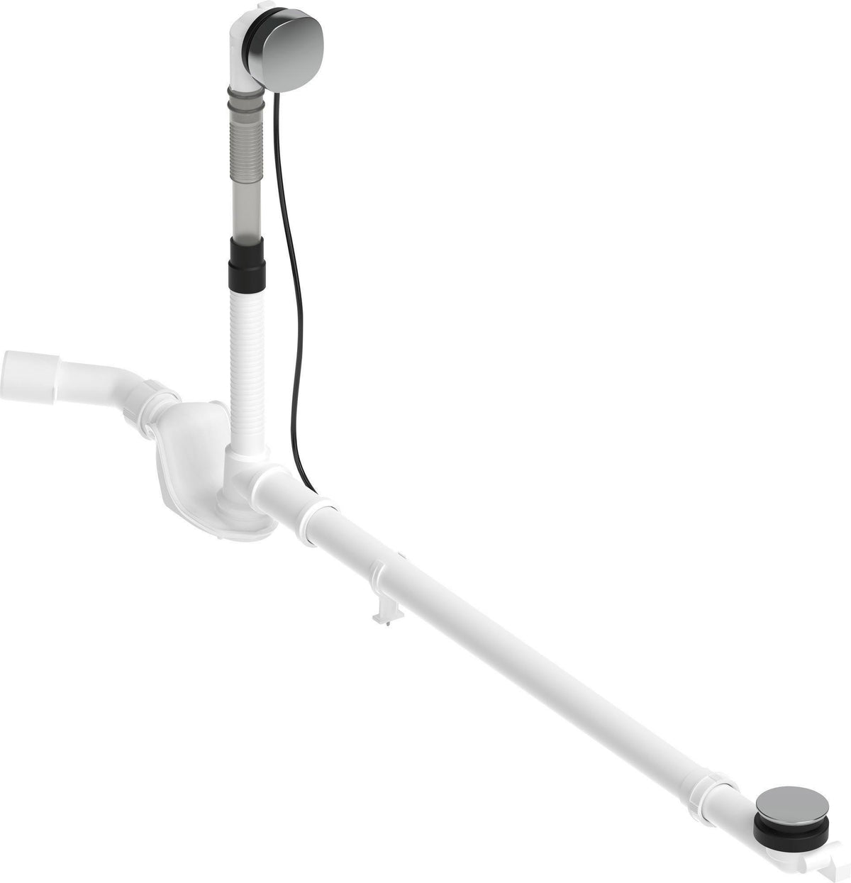 DURAVIT Quadroval Ab- und Überlaufgarnitur mit Drehgriff, Bowdenzug 1100 mm, Chrom