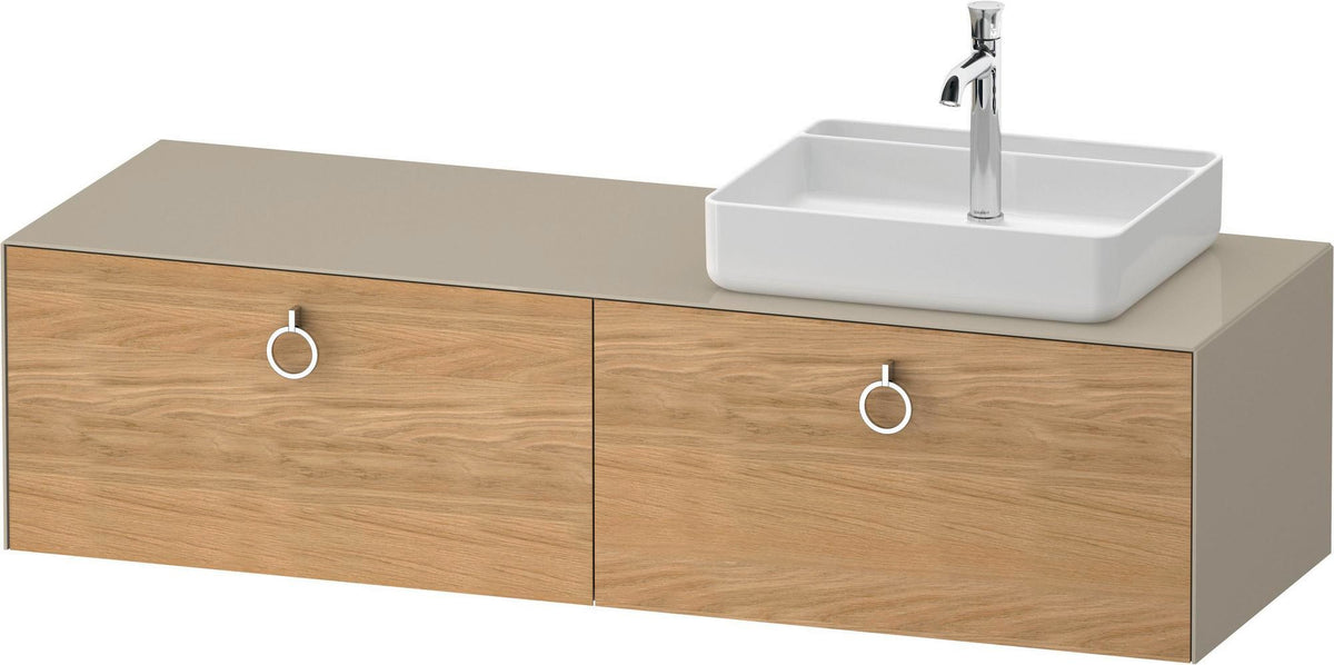 Duravit Waschtischunterbau White Tulip 1600 mm Eiche Nussbaum links – Design von Philippe Starck