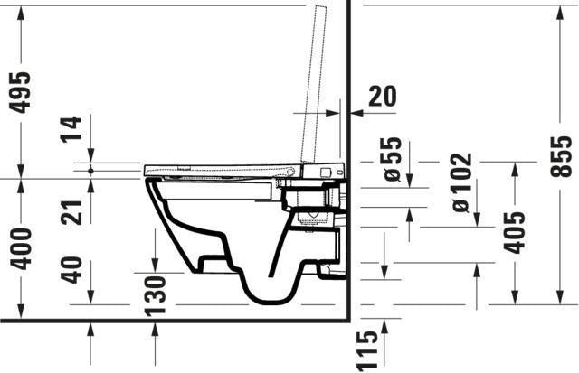 DURAVIT SensoWash D-Neo Kompakt Dusch-WC, weiß, 378x575x405mm, wandhängend, ohne Spülrand