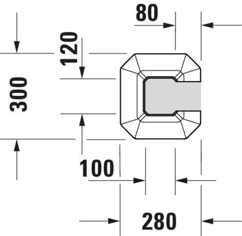 DURAVIT Standsäule Serie 1930 Weiß 296x300x630 mm aus Sanitärkeramik