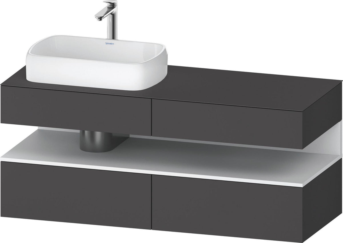 DURAVIT Qatego Studio F. A. Porsche Konsolenwaschtischunterbau 1400 mm Weiß Matt mit LED-Nischenbeleuchtung