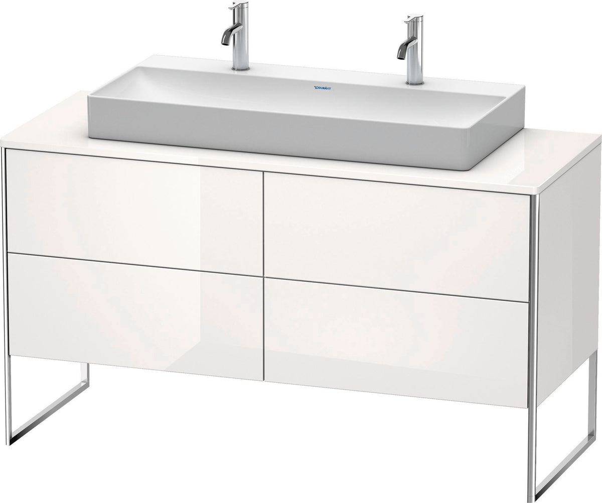 Duravit XSquare Waschtischunterbau 1400 mm betongrau matt mit 4 Auszügen und Tip-On-Technik