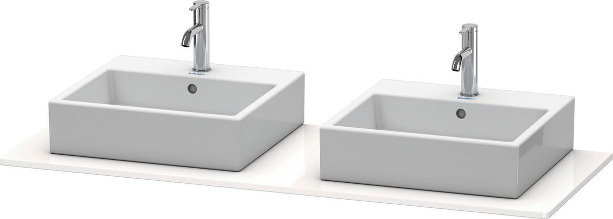 DURAVIT XSquare Konsole 1400 mm betongrau matt mit zwei Ausschnitten für Doppelwaschtisch