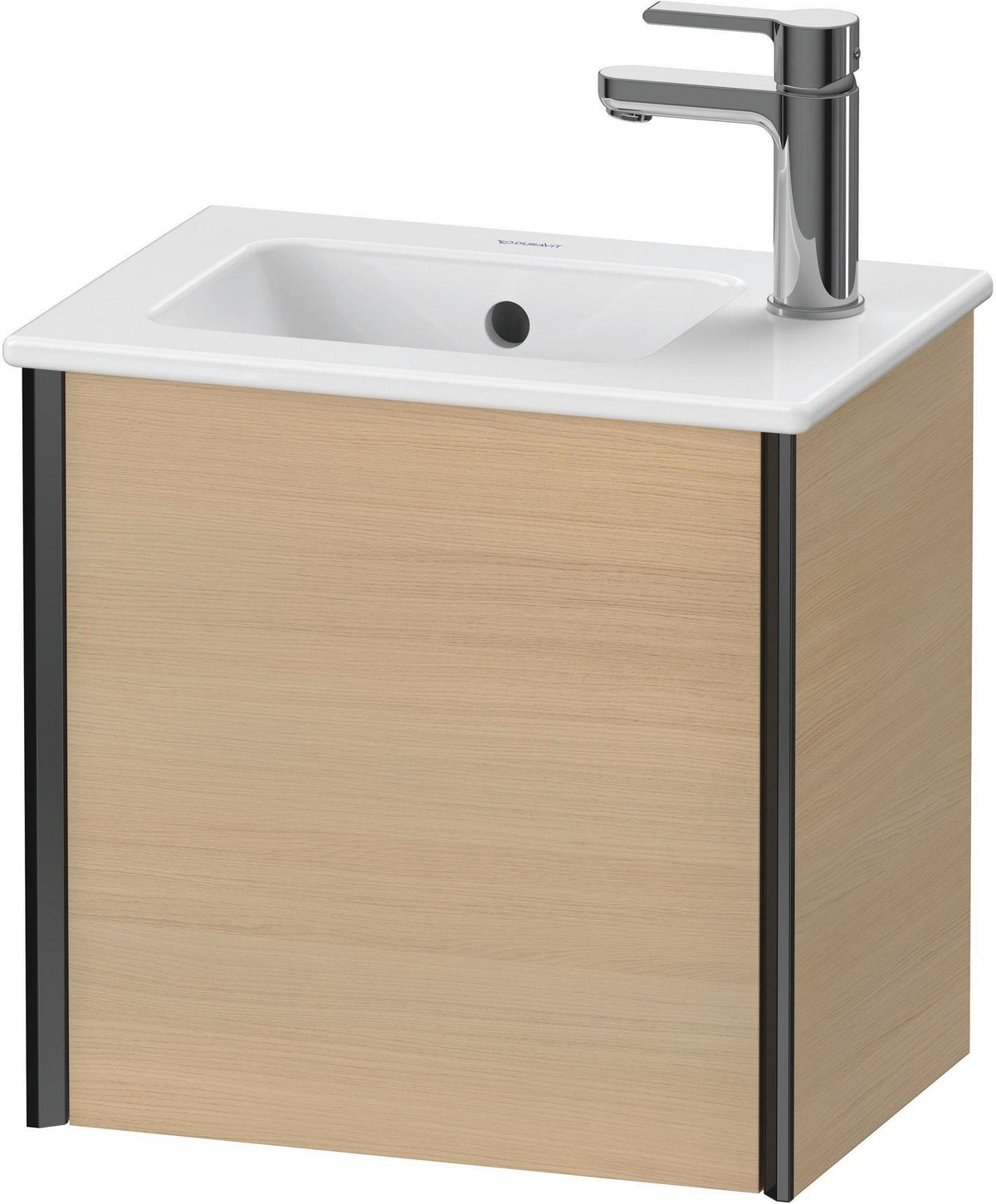 Duravit XViu Waschtischunterbau wandhängend 410 mm Eiche rechts – 1 Tür mit Tip-On-Technik