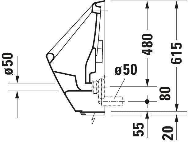 DURAVIT Design Classics Urinal Utronic mit Batteriebetrieb, ohne Fliege, weiß