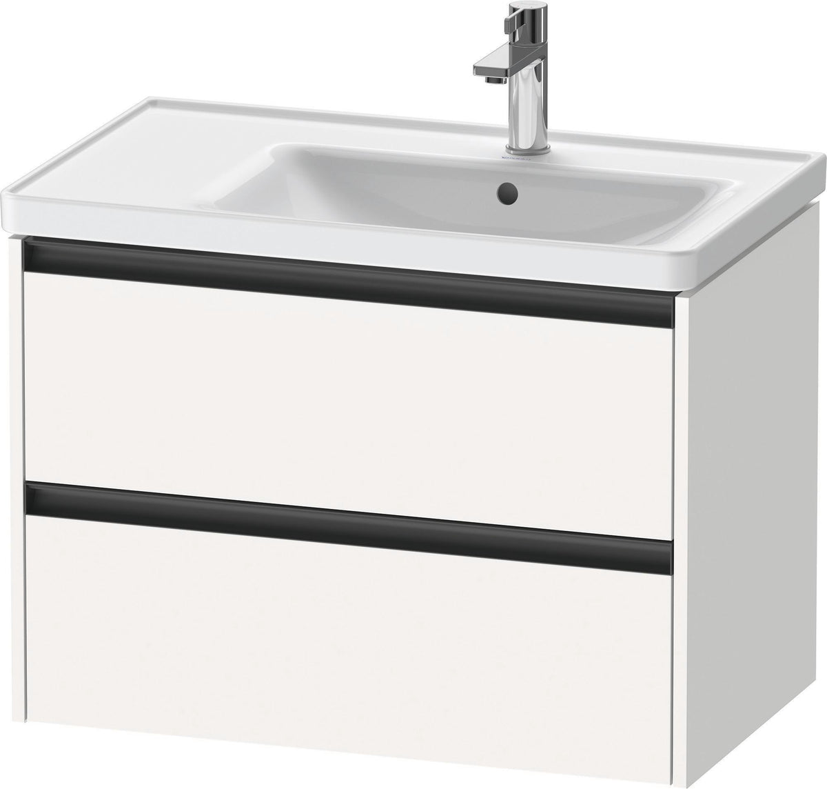 DURAVIT Ketho.2 Waschtischunterbau 784 mm wandhängend, betongrau matt, 2 Schubkästen, Becken rechts