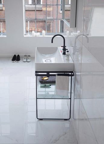 DURAVIT DuraSquare Metallkonsole höhenverstellbar mit Handtuchhalter links/rechts Chrom
