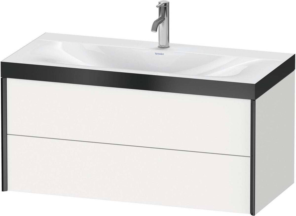 Duravit XViu Waschtischunterbau-Set 1000 mm c-bonded, 2 Schubkästen, schwarz matt / weiß matt