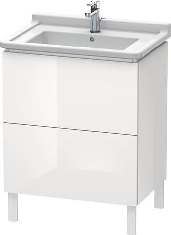Duravit L-Cube Waschtischunterbau 469x670x712 mm taupe matt – 2 Auszüge, Tip-On, für Starck 3
