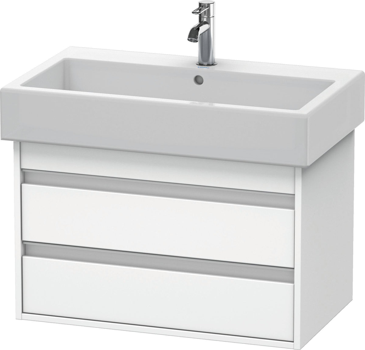 Duravit Ketho Waschtischunterbau wandhängend 750 mm, 2 Schubkästen, weiß matt