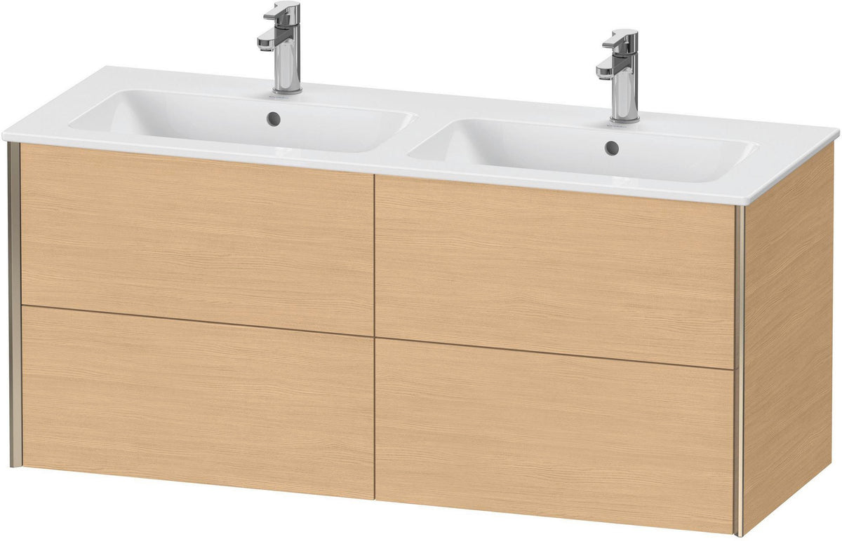 Duravit XViu Waschtischunterbau wandhängend 1280 mm, 4 Schubkästen, champagner matt/weiß matt