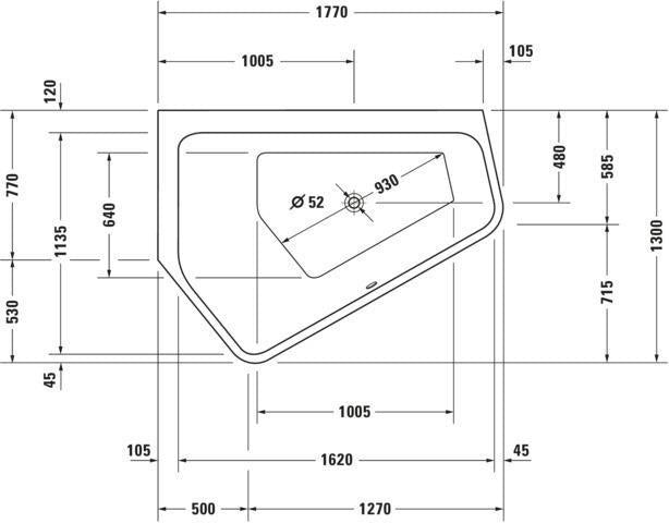 DURAVIT Paiova 5 Badewanne 1770x1300 mm Eck links Sanitäracryl weiß mit Verkleidung